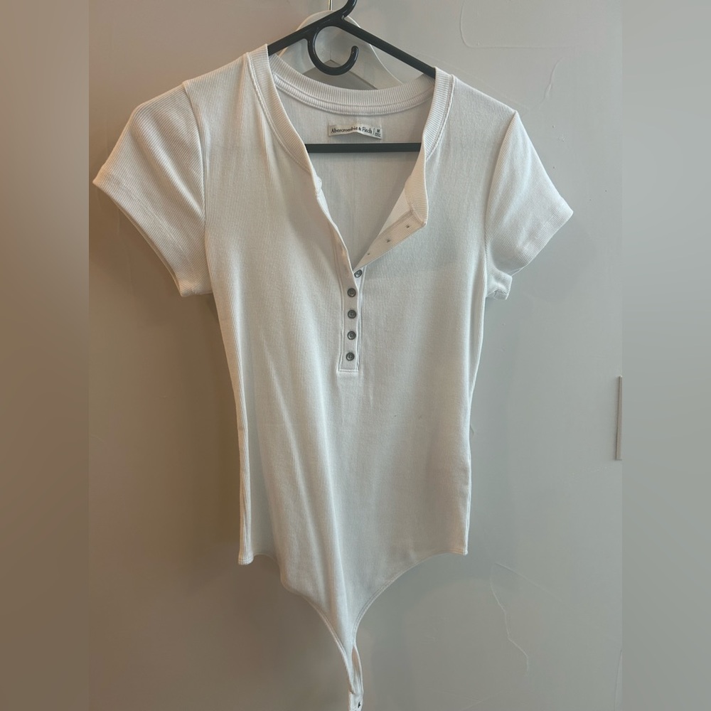 White body suit Henley
